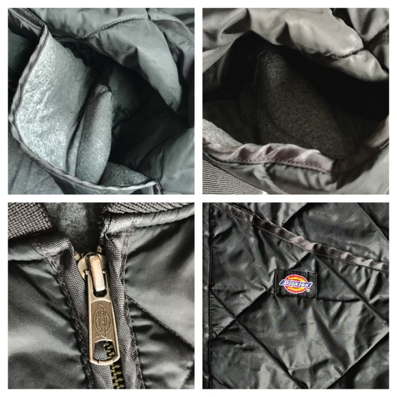 Dickies Diamond Quilted Nylon Jacket Men's Size 2XL Black Zip Front Pockets Line - Picture 2 of 15